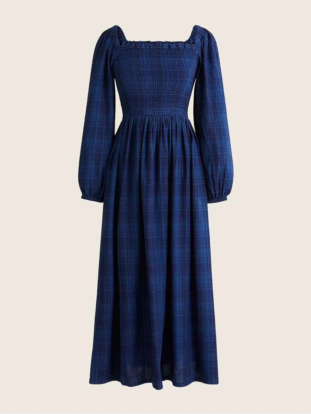 J.Crew Women’s Smocked plaid puff-sleeve dress Sz XXS